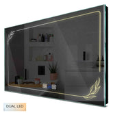 Specchio LED Rettangolare | Pulsanti touch | Funzione anti-appannamento | Temperatura di colore regolabile - Reyze Serie Good Vibes Modello 1